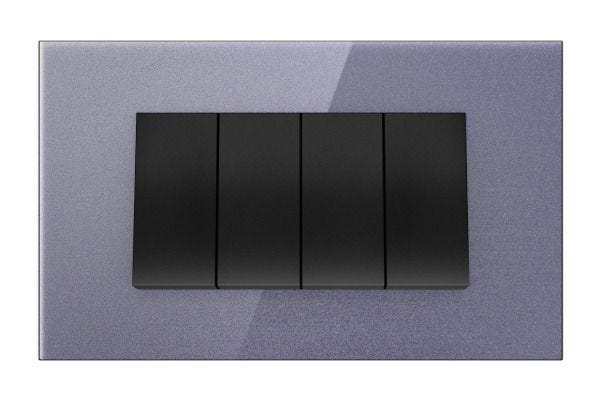 Havells Apogee Glass Soft Lilac Outer Plate 4M ATAPGOLH04 | Glossy Modular Plate with Minimalist Finish