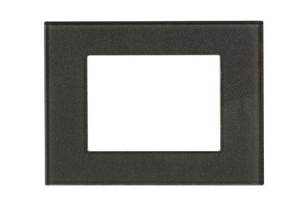 Havells Apogee Glass Silver Grey Outer Plate 3M ATAPGOSH03 | Glossy Modular Plate with Minimalist Finish