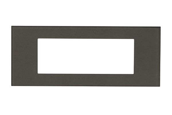 Havells Apogee Glass Silver Grey Outer Plate 6M ATAPGOSH06 | Glossy Modular Plate with Minimalist Finish