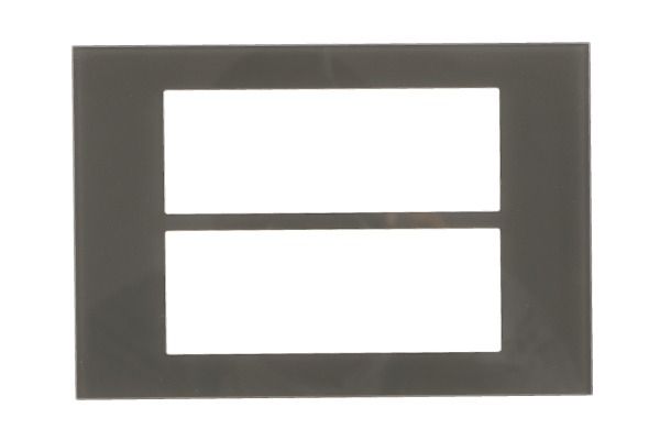 Havells Apogee Glass Silver Grey Outer Plate 12M ATAPGOSH12 | Glossy Modular Plate with Minimalist Finish