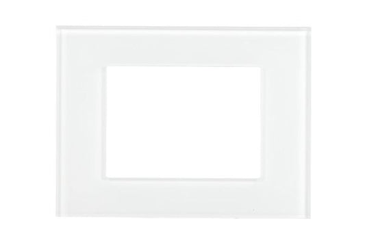 Havells Apogee Glass Pearl White Outer Plate 3M ATAPGOWH03 | Glossy Modular Plate with Minimalist Finish
