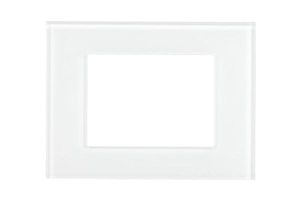 Havells Apogee Glass Pearl White Outer Plate 3M ATAPGOWH03 | Glossy Modular Plate with Minimalist Finish