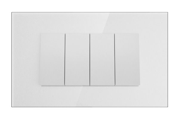 Havells Apogee Glass Pearl White Outer Plate 4M ATAPGOWH04 | Glossy Modular Plate with Minimalist Finish
