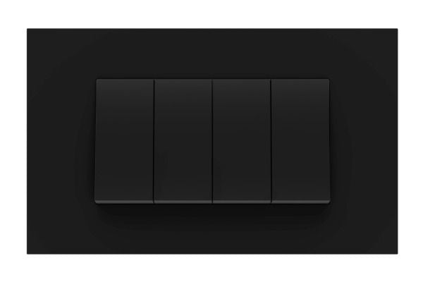 Havells Apogee PC Black Outer Plate 4M ATAPLOBH04 | Engineering Grade Modular Plate with Sleek Finish