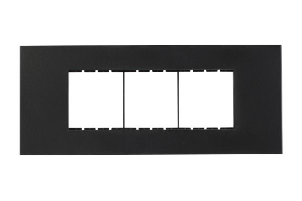 Havells Apogee PC Black Outer Plate 6M ATAPLOBH06 | Engineering Grade Modular Plate with Sleek Finish