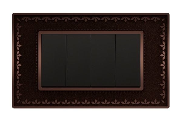 Havells Apogee 4M Ethnic Copper Outer Plate ATAPNCMH04 | Metal Die-Cast Heritage Design