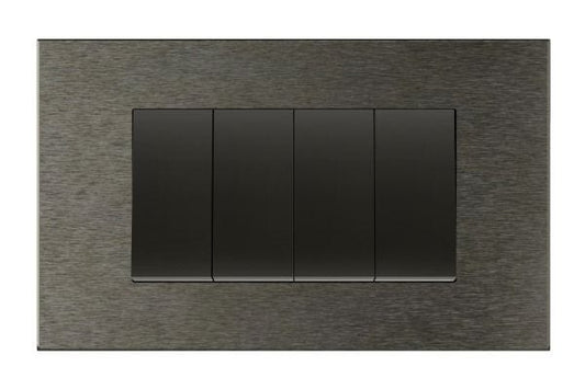 Havells Apogee 4M Metal Brushed Brown Outer Plate ATAPSCAH04 | Real Metal Contemporary Design