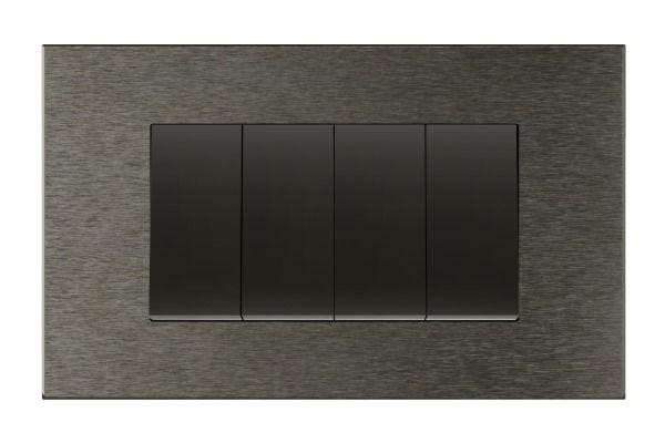 Havells Apogee 4M Metal Brushed Brown Outer Plate ATAPSCAH04 | Real Metal Contemporary Design