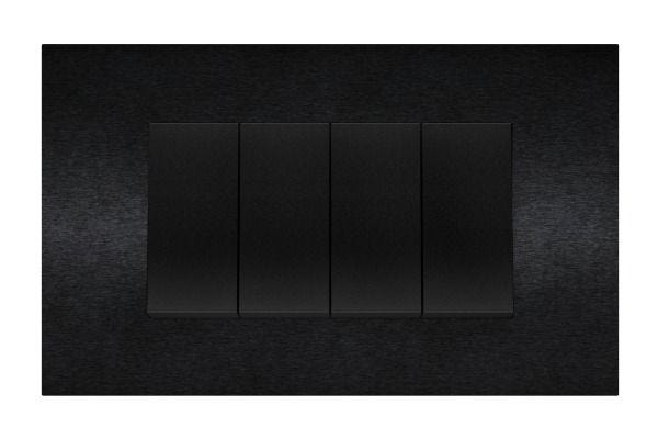 Havells Apogee 4M Metal Brushed Black Outer Plate ATAPSCBH04 | Real Metal Contemporary Design