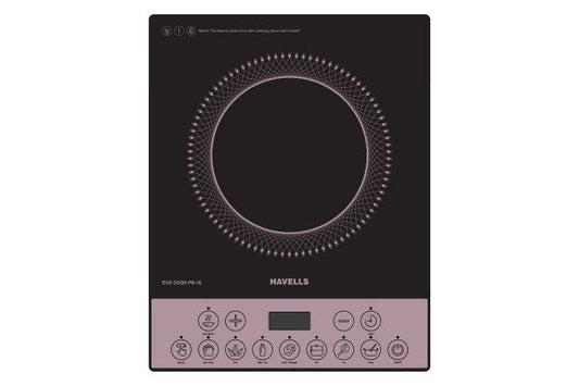 Havells Evo Cook PB16 Induction Cooktop GHCICEKK160 1600W | 9 Preset Modes with 6000V Surge Protection