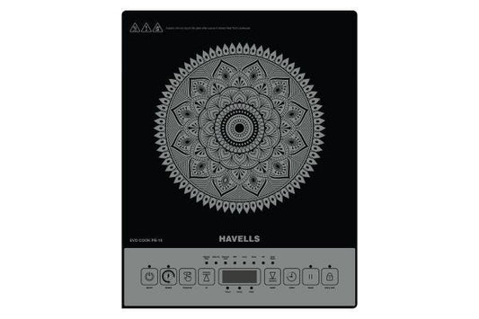 Havells Evo Cook PB18 Induction Cooktop GHCICELK180 1800W | 8 Preset Cooking Options with 3 Hour Timer