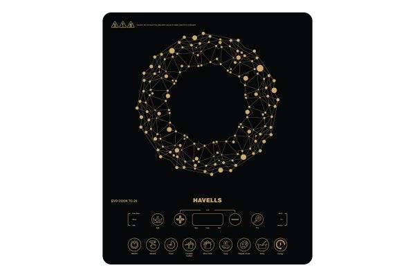 Havells Evo Cook TC20 Induction Cooktop GHCICEMK200 2000W | 8 Preset Cooking Options with Touch Control