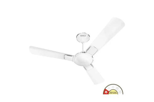 Havells Enticer Decorative Ceiling Fan 1200mm Pearl White Chrome | Copper Motor with High Air Delivery