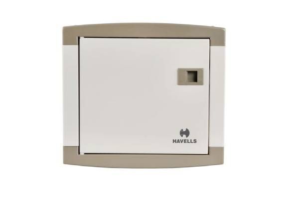 Havells SPN QVE Series DB 4 Way DHDPSHODRW04 | Regal Grey Double Door Distribution Board