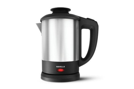 Havells Steelio Electric Kettle GHBKTBLK125 1250W | 1L Stainless Steel Kettle with Triple Safety Protection
