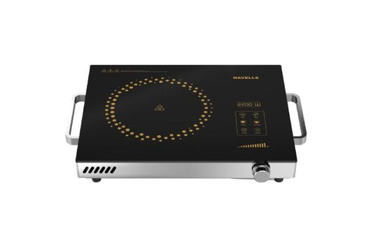 Havells Infrared Cooktop GLO TC22 GHCICEUK220 2200W | All-Utensil Cooktop with SS304 Grill & Skewers