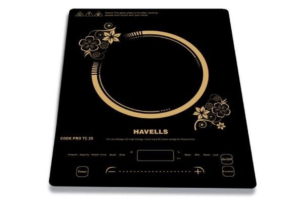 Havells Cook Pro TC 20 Induction Cooktop GHCICRVA200 2000W | 9 Cooking Modes with Sliding Control