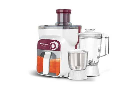 Havells Stilus Juicer Mixer Grinder GHFJMBXK050 500W 3 Jar | Stainless Steel Sieve with 3 Speed Control