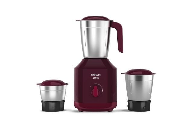 Havells Stone Mixer Grinder GHFMGBGR050 500W | 3 Jar Mixer Grinder with Air Vent Technology