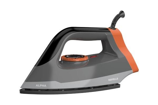 Havells Alpha Black Dry Iron GHGDIEMK125 1250W | 2kg Heavy Weight Iron with Non-Stick Soleplate