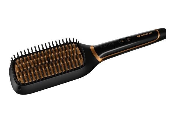 Havells HS4211 Ionic & Keratin Hair Straightening Brush 60mm x 120mm | Frizz-Free Smooth Styling