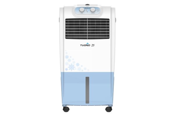 Havells Tuono Personal Air Cooler GHRACBCB25 25L White Blue | Honeycomb Pads with Ice Chamber & Dust Filter