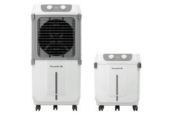 Havells Convertible Desert Air Cooler GHRACCCE1851 80L White Grey | 2-in-1 Design with Metal Blade Fan