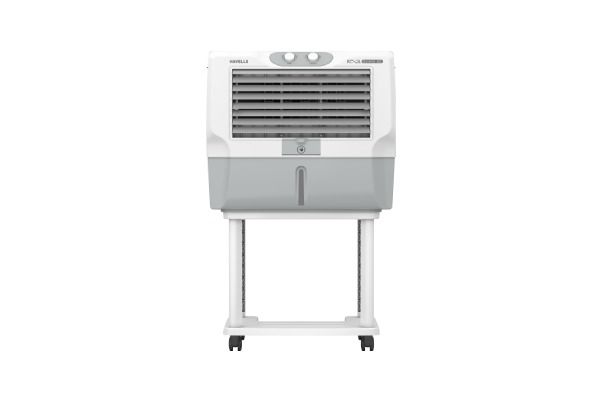 Havells KoolGuard Window Air Cooler GHRACEYE55C 55L White Grey | Dual Flow Technology with Trolley
