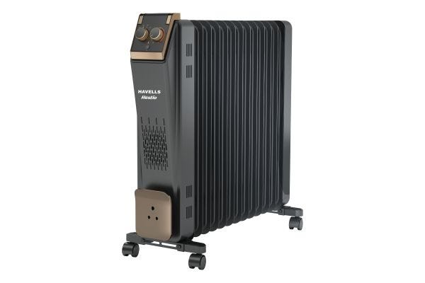 Havells Hestio 13 Straight Fins Oil Filled Room Heater GHROFDKK290 2900W | Dual Heating Tech with PTC Heater