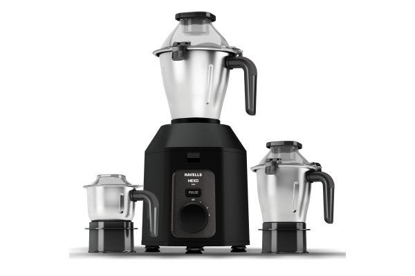 Havells Hexo Plus Mixer Grinder GHFMGDXK110-c 1100W | Heavy Duty 3 Jar Mixer with 100 Minute Runtime