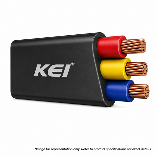 KEI 3 Core Flat Submersible Cable 1.5 sq.mm Copper 1100V 100m