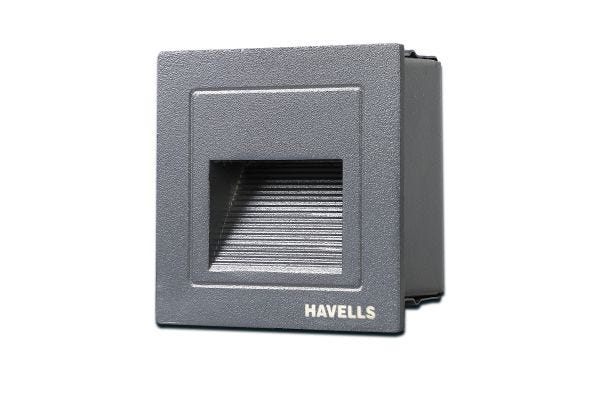 Havells LED Ecstatic SL SQ 3W 3000K Anthracite Step Light | Elegant IP65 Pathway Lighting