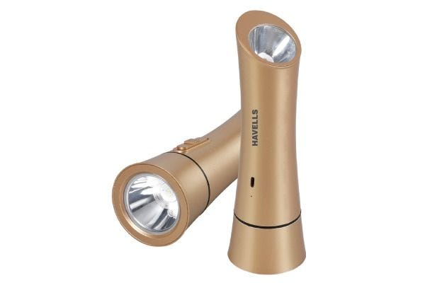 Havells LTS Twin Ray Rechargeable Torch 3.5W with Type-C Charging and 2000mAh Battery