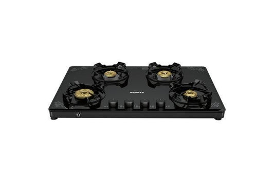 Havells Nucleus 4B Autoignition Cooktop GHKGCAQK000 | Toughened Glass Top with Push Button Ignition