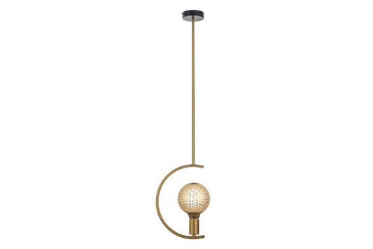 Havells Questo Pendant Light 1LS E27 Matt Gold | Premium Decorative Hanging Fixture