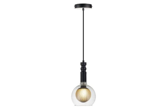 Havells Rook Pendant Light 1LS E27 Black Large | Modern Hanging Decorative Fixture