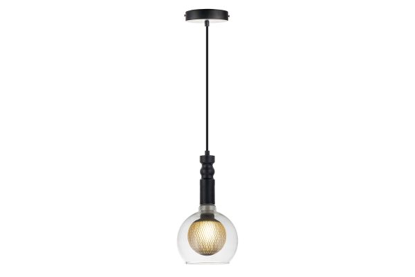 Havells Rook Pendant Light 1LS E27 Black Large | Modern Hanging Decorative Fixture