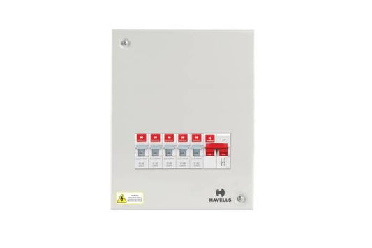 Havells SPN QVE Series DB 12 Way DHDPSHOSRW12 | Regal Grey Single Door Distribution Board