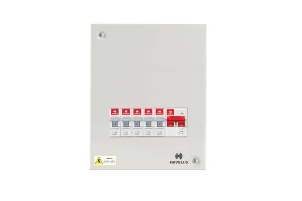 Havells SPN QVE Series DB 16 Way DHDPSHOSRW16 | Regal Grey Single Door Distribution Board